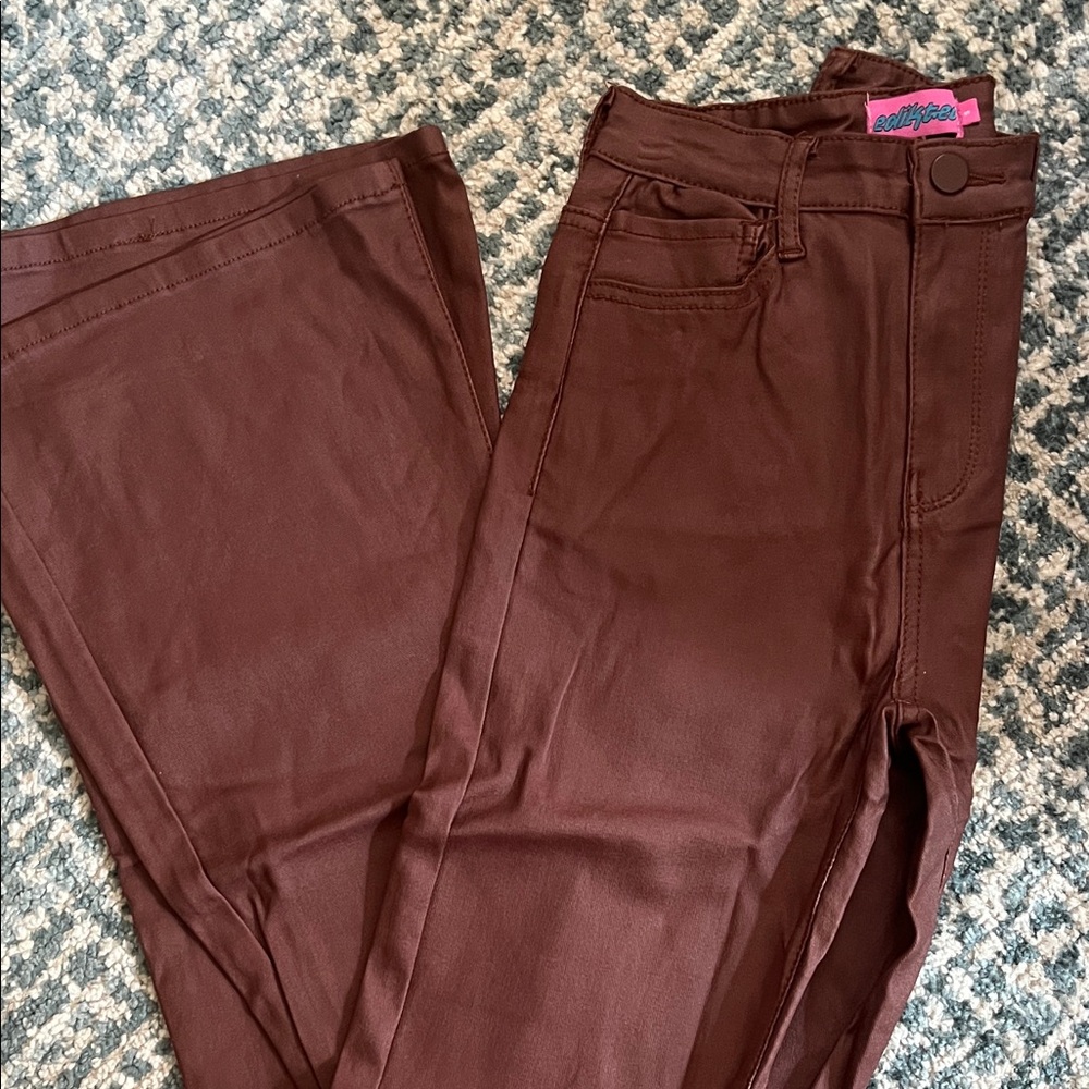 Edikted Brown Boot Cut Pants
